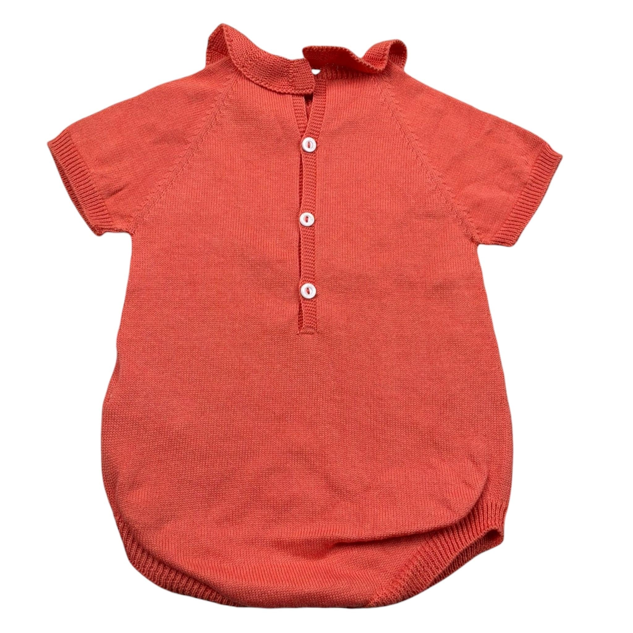 Wedoble Pagliaccetto Mezza Manica Tinta Unita per Neonata V2506305A CORALLO WEDOBLE 
