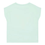 Guess T-Shirt Tinta Unita con Stampa E Paillettes per Neonata K5GI12K6YW4 VERDE ACQUA GUESS 