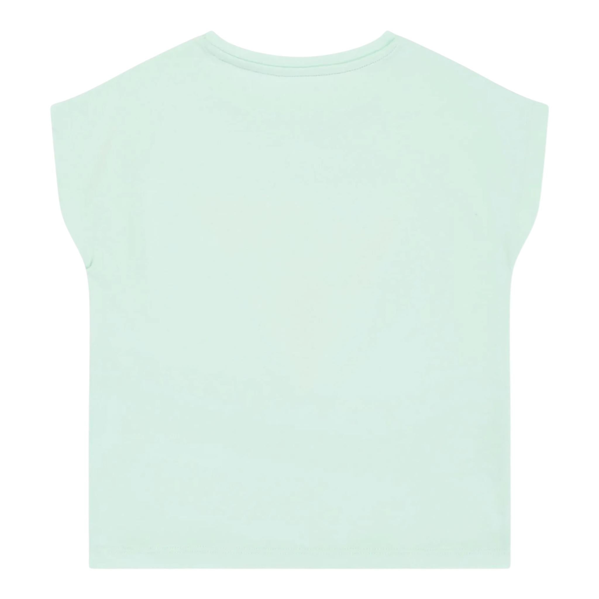 Guess T-Shirt Tinta Unita con Stampa E Paillettes per Neonata K5GI12K6YW4 VERDE ACQUA GUESS 