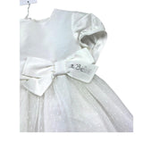 Le Bebe Abito Mezza Manica Tinta Unita con Cinturino per Neonata LBG0877 BIANCO LE BEBE 