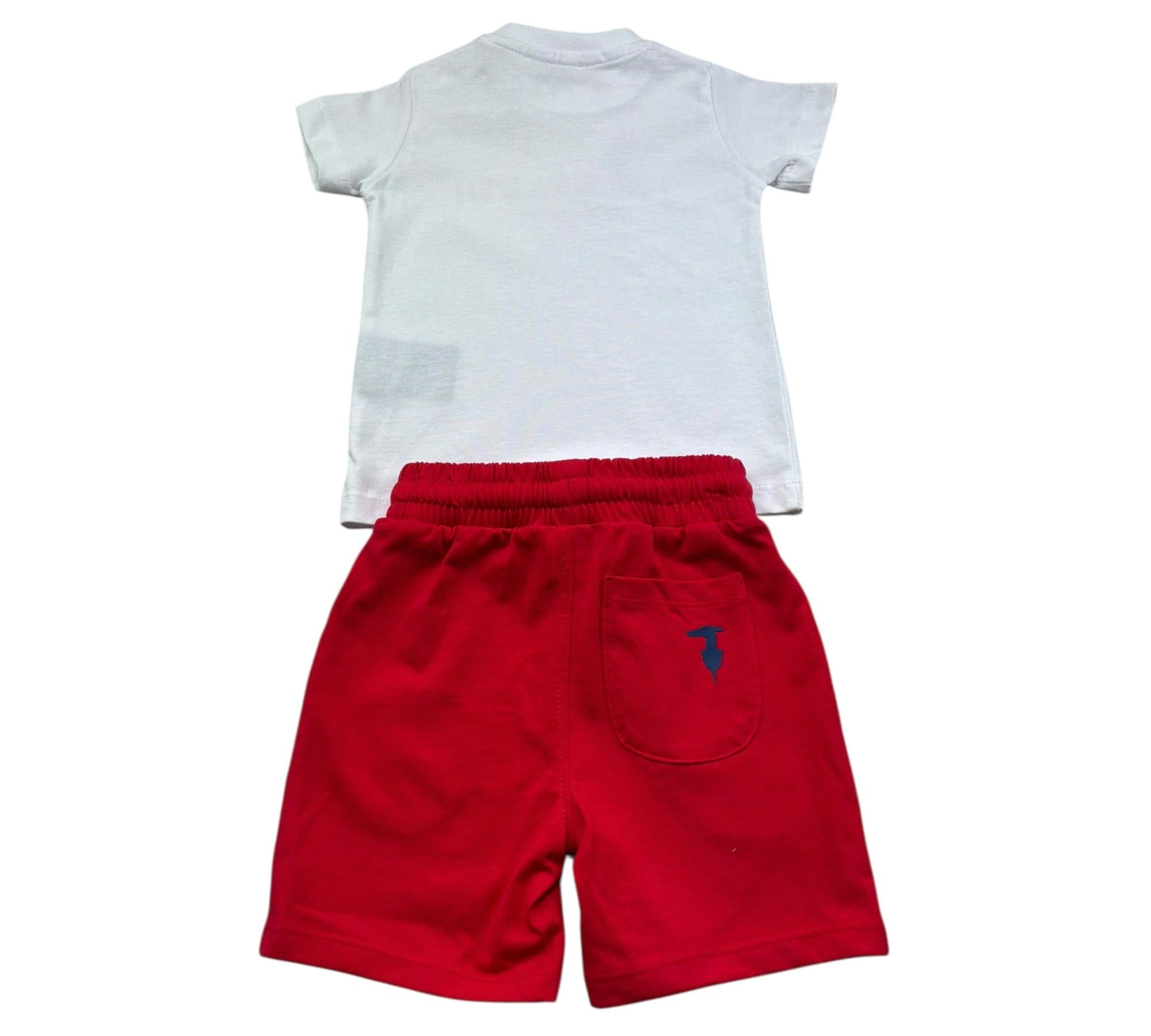 Trussardi Completo 2 Pezzi T-Shirt-Bermuda per Neonato TIP26008CJ BIANCO/ROSSO TRUSSARDI 