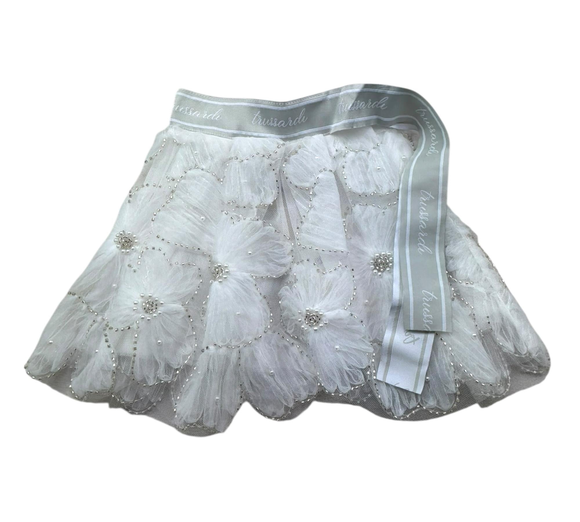 Trussardi Gonna Tinta Unita con Tulle E Brillantini per Neonata TIP26142GO BIANCO TRUSSARDI 