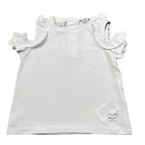 Sarabanda Top Tinta Unita con Balze per Neonata 0B310 BIANCO SARABANDA 