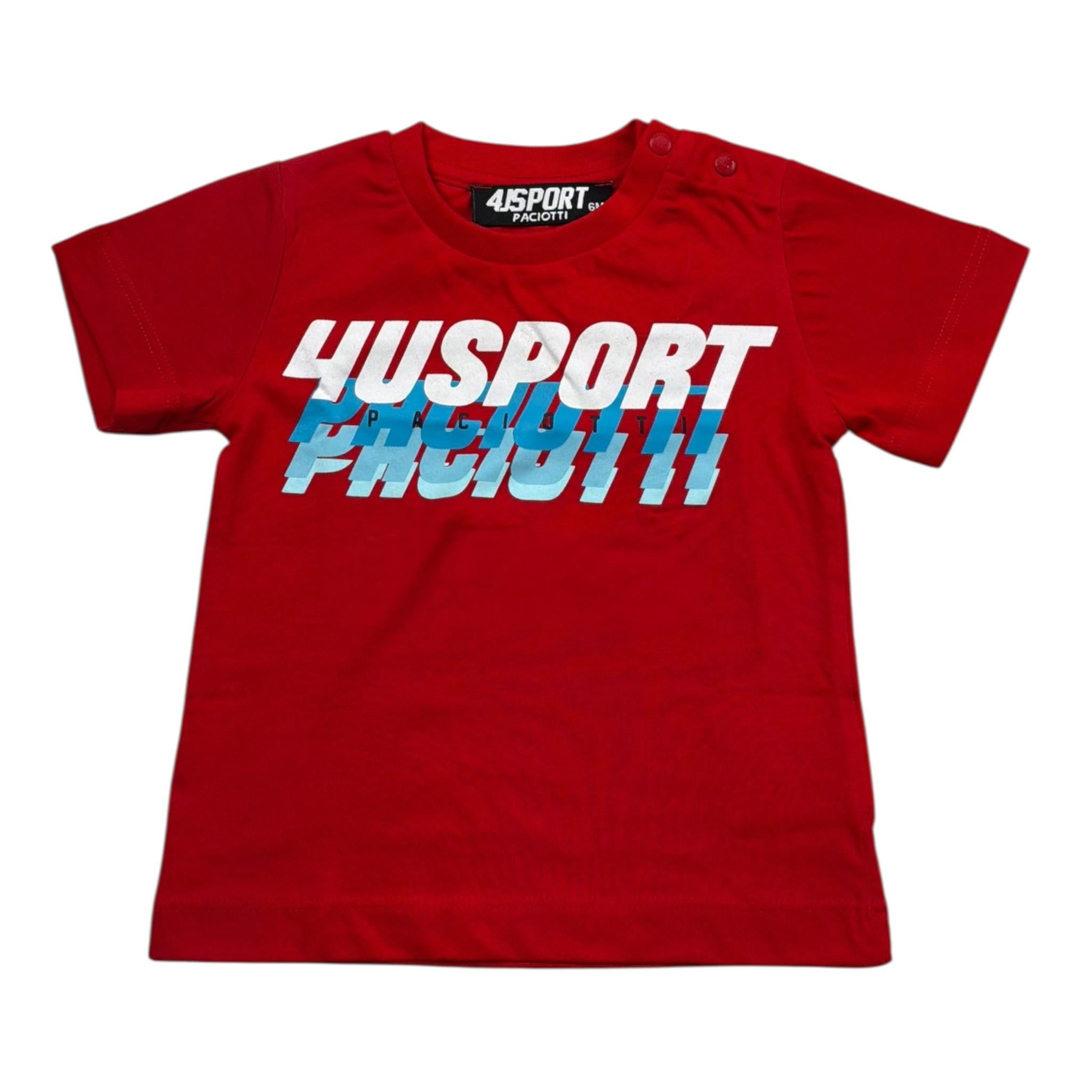 Cesare Paciotti T-Shirt Gitocollo Tinta Unita con Stampa per Neonato TSP0104N ROSSO CESARE PACIOTTI 