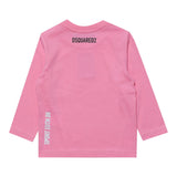 DSQUARED2 shirt girocollo tinta unita con stampa logo Rosa per Neonata DQ1879N ROSA DSQUARED2 