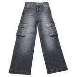 LIU JO jeans tinta unita modello palazzo Nero per Bambina GF4121 NERO LIU JO 