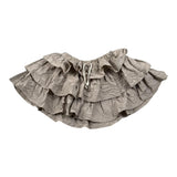 Dou Dou Gonna Tinta Unita con Balze E Elastico In Vita per Bambina DW7A71 SABBIA DOU DOU 