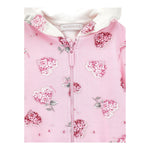 MONNALISA felpa con zip e cappuccio tinta unita cn cappuccio in contrasto Rosa per Neonata 39D800 ROSA MONNALISA 