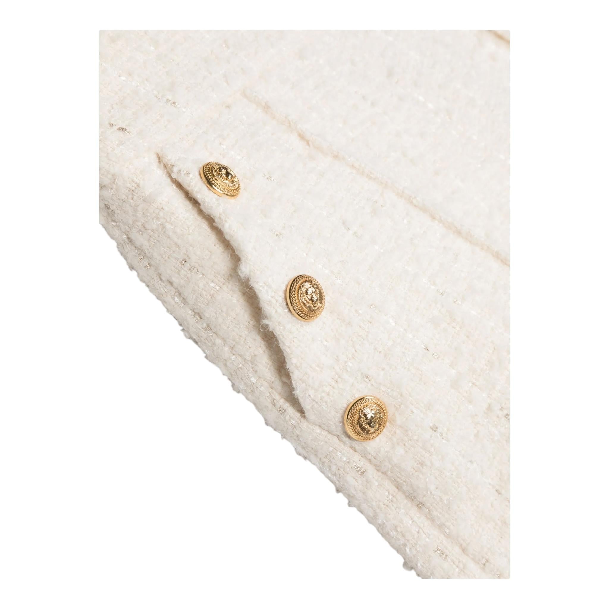 BALMAIN short tinta unita con bottoni in contrasto Panna per Bambina BT6B89 PANNA BALMAIN 