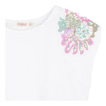 Billieblush Canotta Tinta Unita con Paillettes per Bambina U20994 BIANCO BillIEBLUSH 