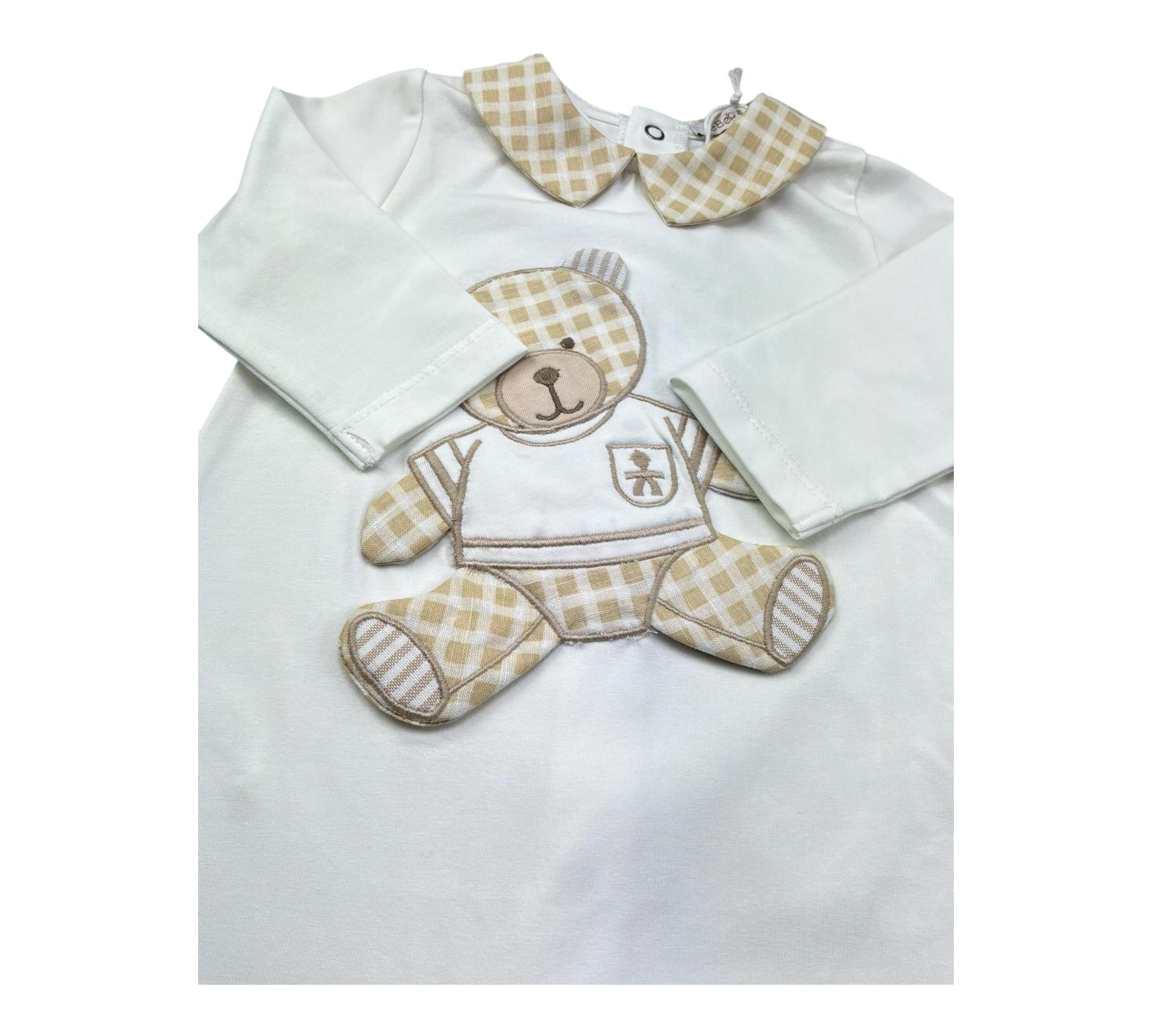 Le Bebe Tutina Manica Lunga Tinta Unita con Colletto per Neonato LBB5276 BIANCO LE BEBE 