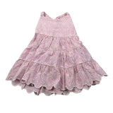 M+E' Abito tinta unita In Pizzo Sangallo Rosa per Bambina UE1784JX ROSA M+E' 