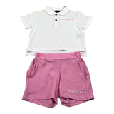 John Richmond Completo 2 Pezzi Polo-Short Bicolore per Bambina RGP26028CE ROSA/BIANCO JOHN RICHMOND 