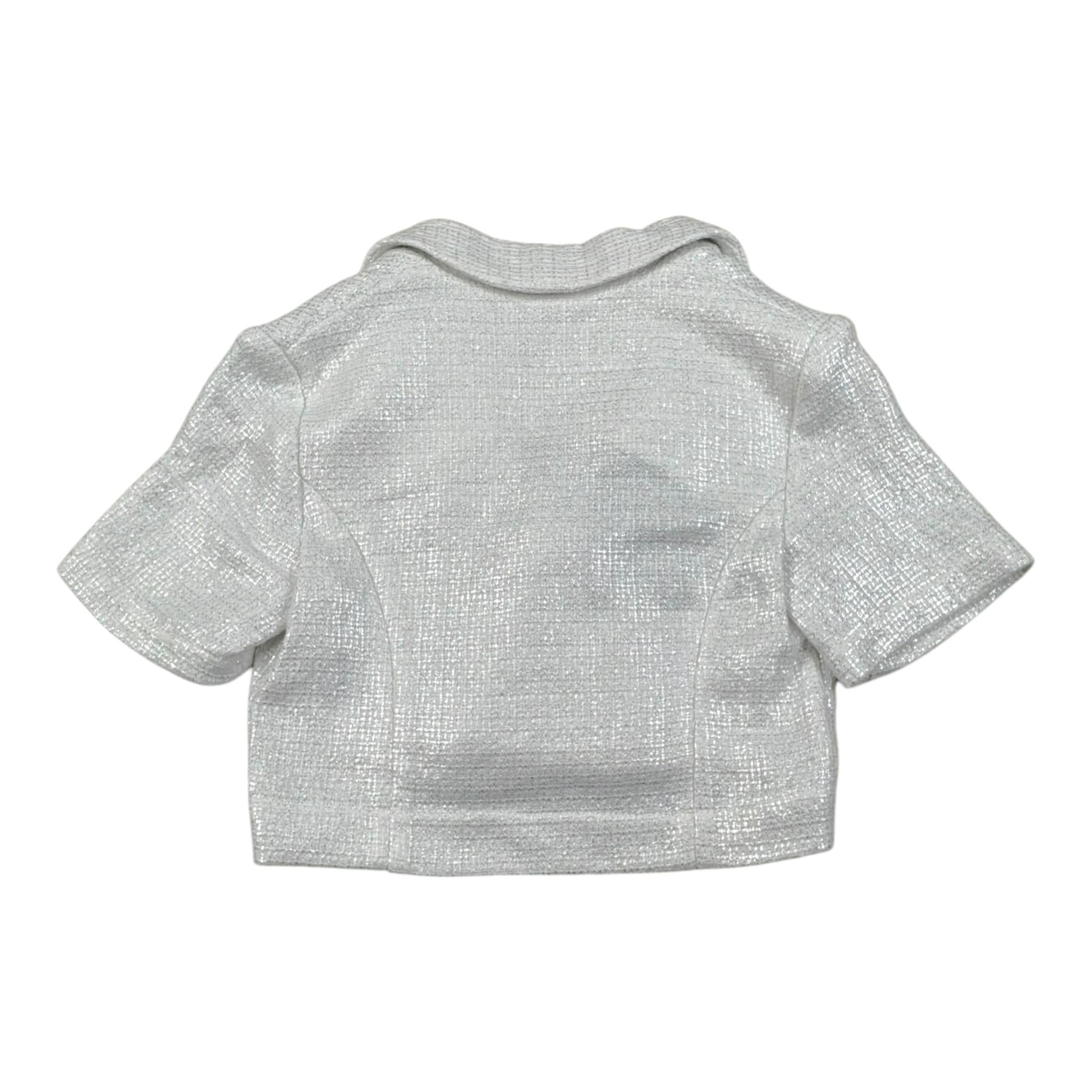 Fun & Fun Giacca Tinta Unita Mezza Manica per Bambina FNCBJK01029 ARGENTO FUN & FUN 