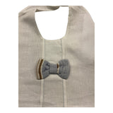 Barcellino Bavetta Tinta Unita con Papillon Applicato per Neonato 120106 BIANCO BARCELLINO 