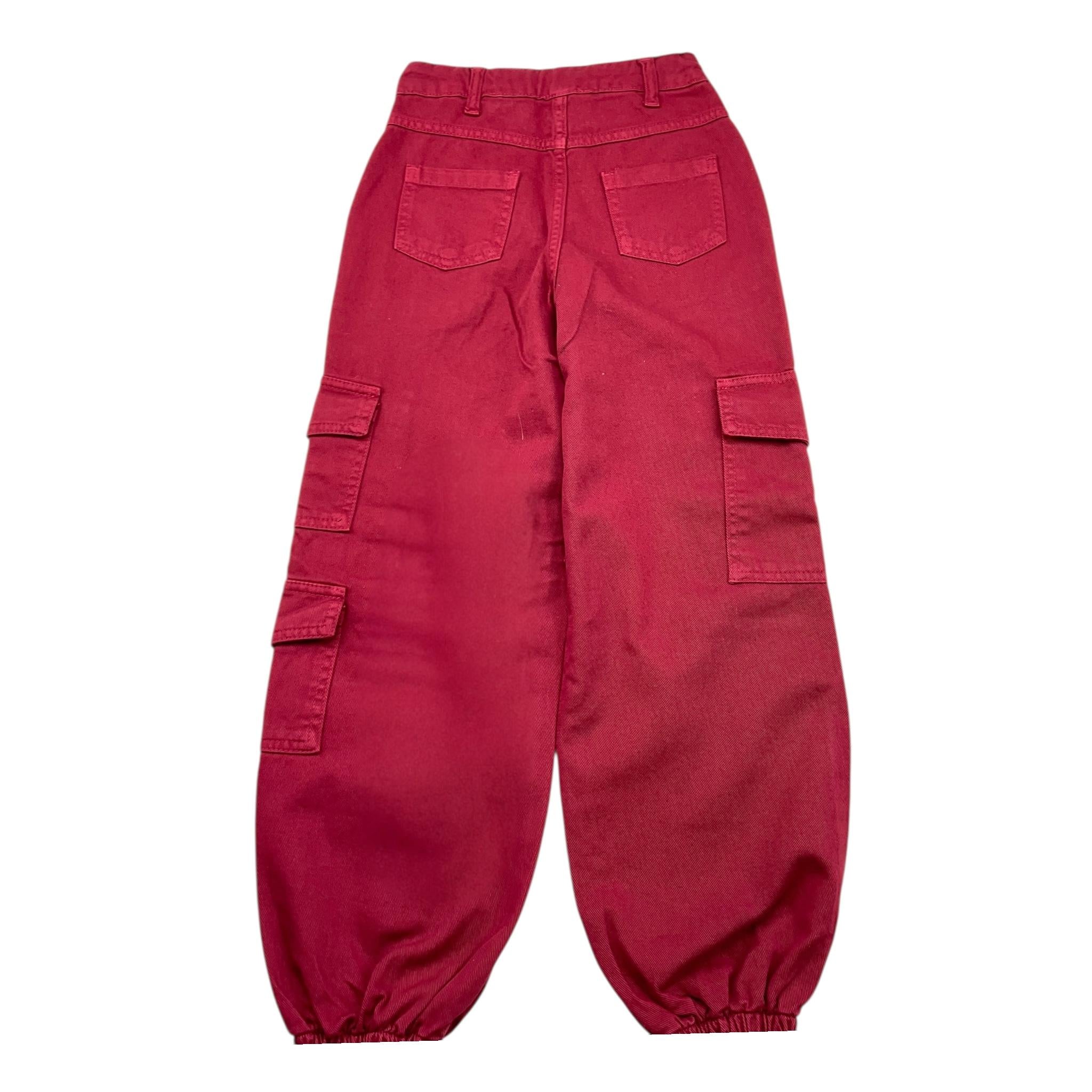 NAICE pantalone tinta unita con girovita regolabile Bordeaux per Bambina 27242 BORDEAUX NAICE 