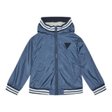 Guess Giubbino Tinta Unita con Zip E Cappuccio per Neonato N5RL11WCFM0 BLU GUESS 