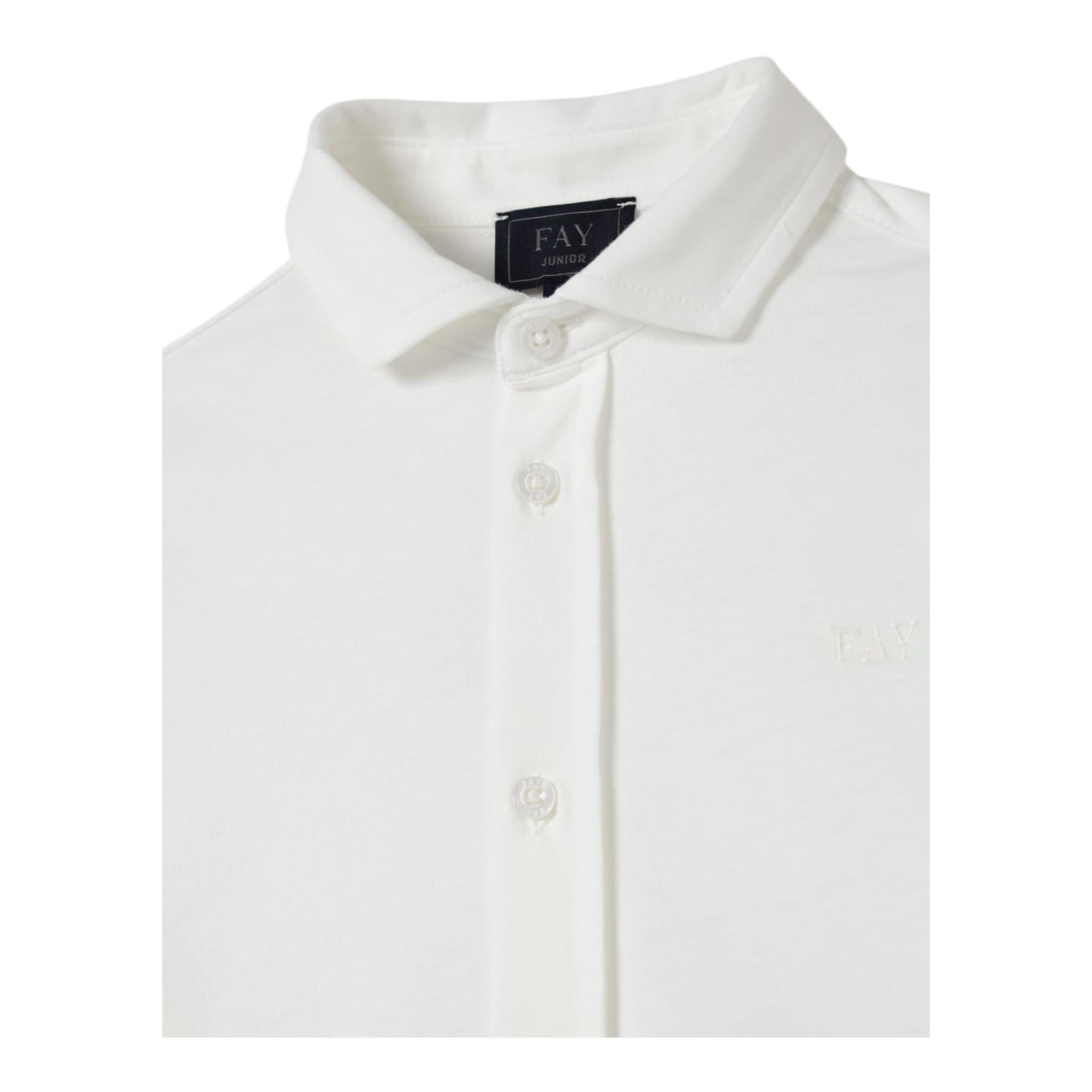 Fay Camicia Tinta Unita Manica Lunga per Bambino FW5P00 BIANCO FAY 