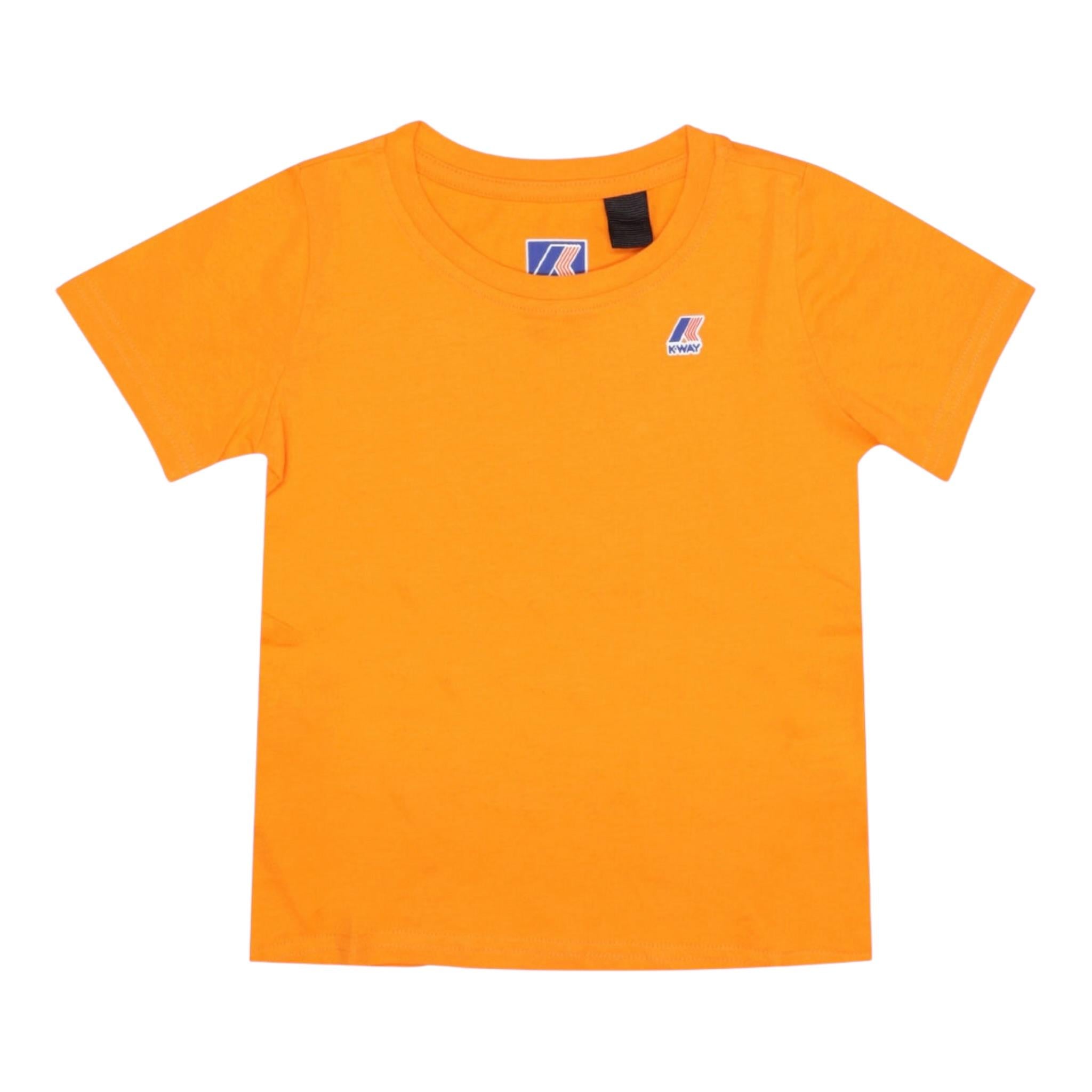 K-Way T-Shirt Girocollo tinta unita Cn Logo Arancione per Bambino K4114WWXXX ARANCIONE K-WAY 