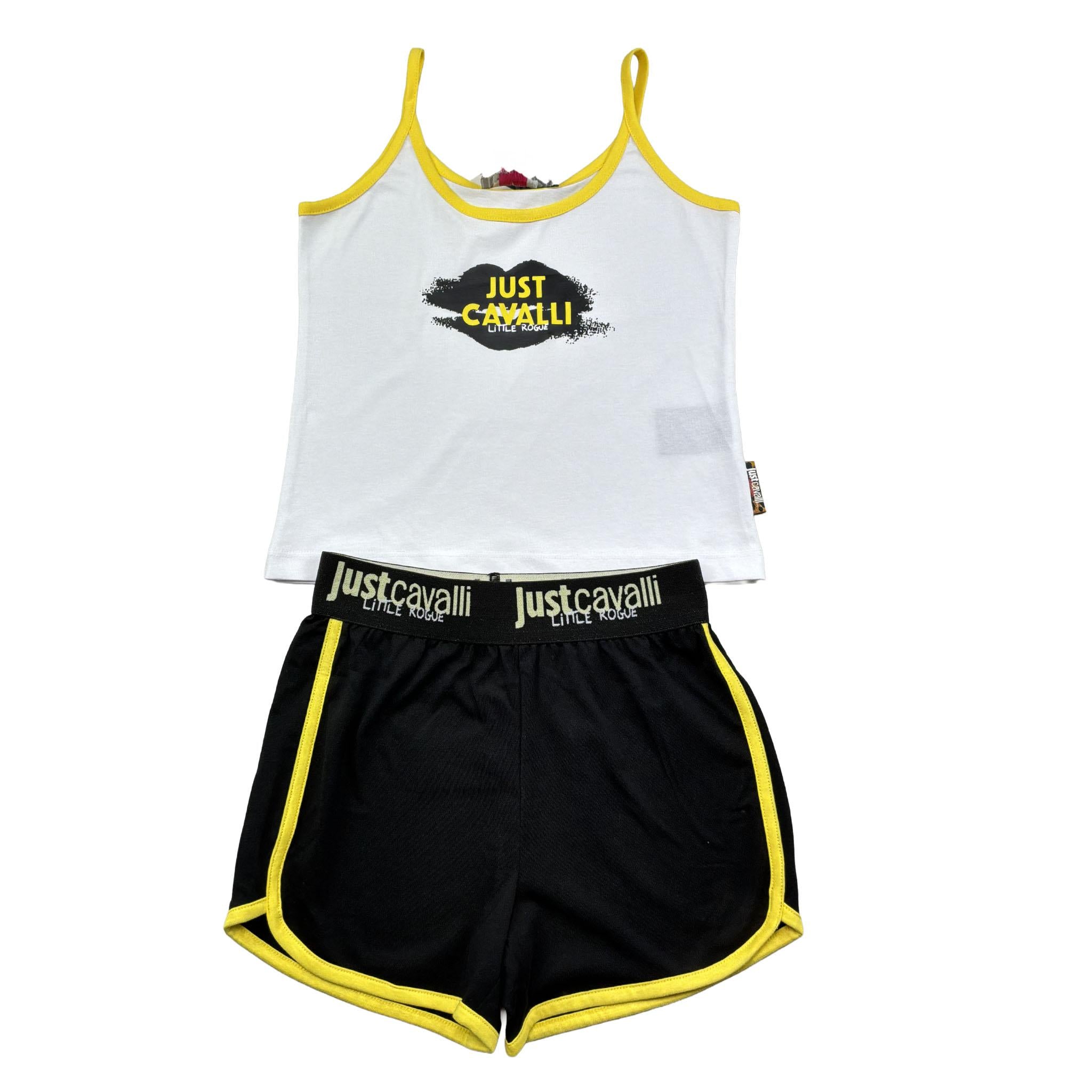 Just Cavalli Completo 2 Pezzi Top-Short Bicolore per Bambina JGP26165CJ BIANCO/NERO JUST CAVALLI 