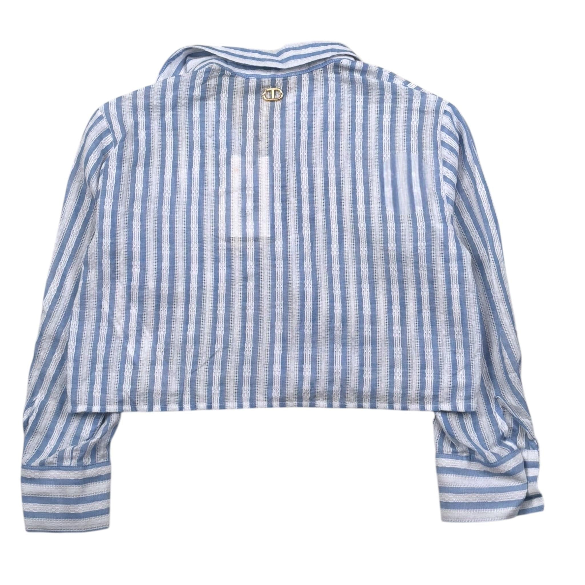 Twinset Camicia Tinta Unita con Fantasia A Righe per Bambina 251GJ2472X BIANCO/AZZURRO TWINSET 