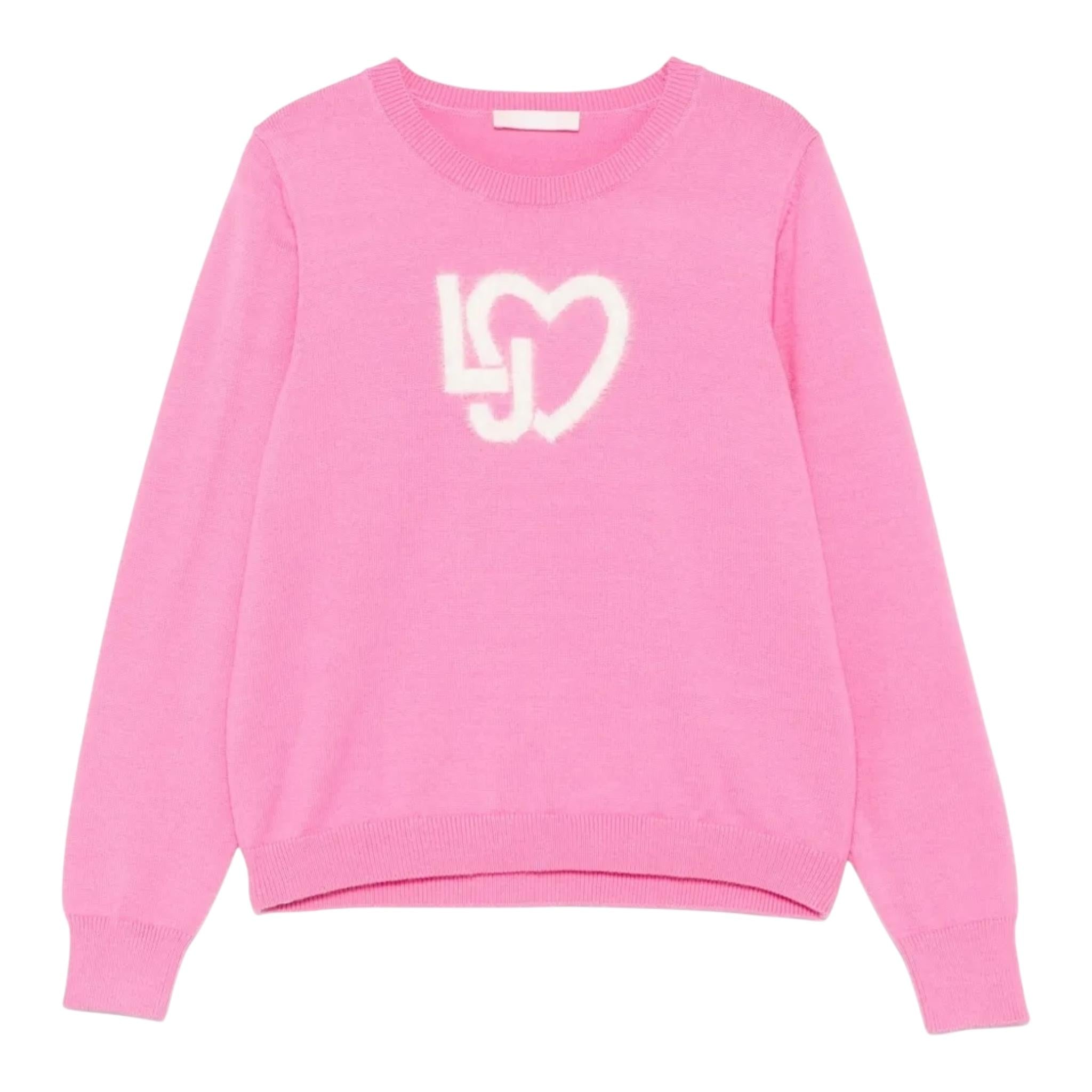 Liu Jo Maglia Girocollo Tinta Unita con Logo per Neonata KF4039 ROSA LIU JO 