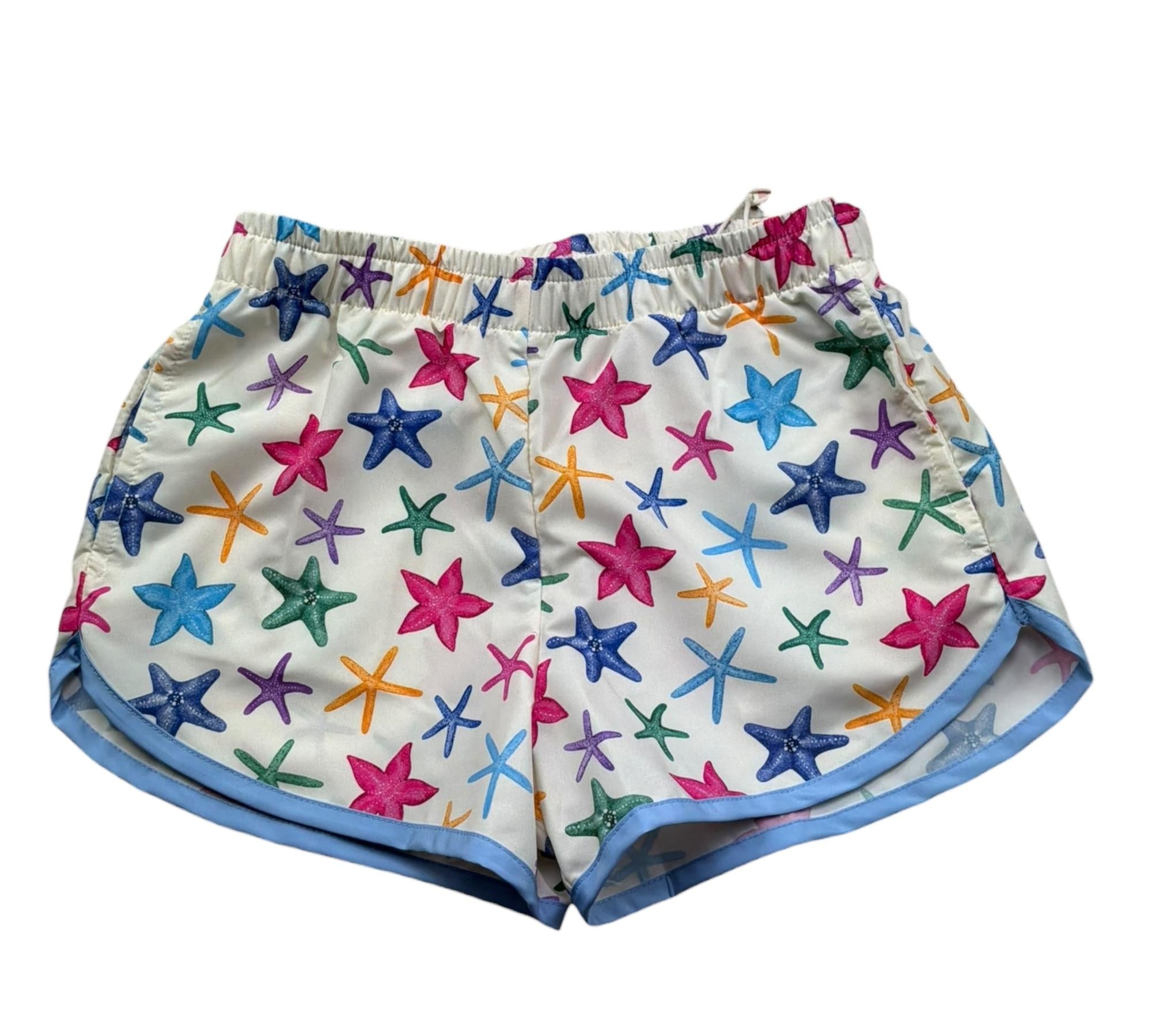 Saint Barth Short Tinta Unita con Stampa Stelle Marine per Bambina FRANCIE PANNA SAINT BARTH 
