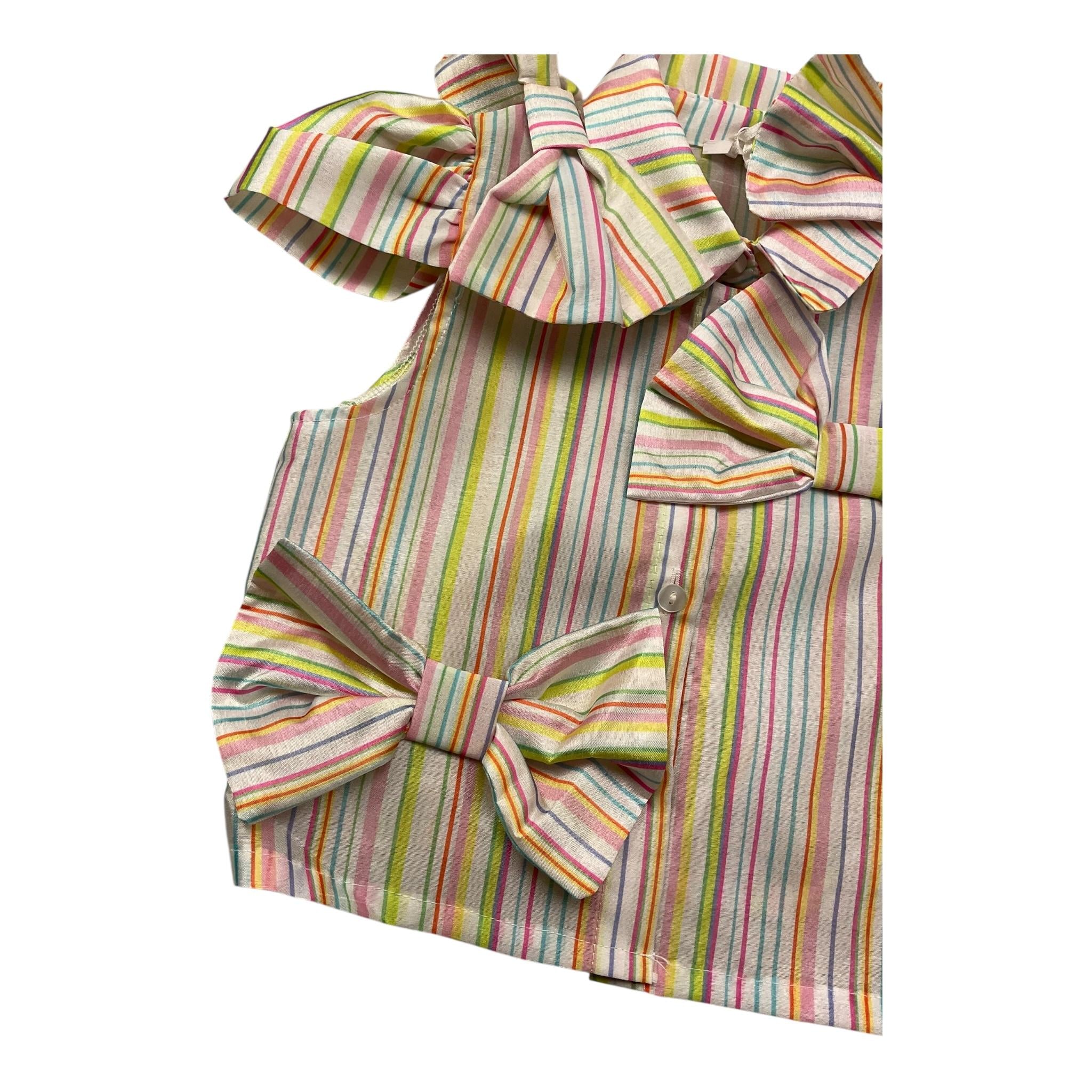 Miss Grant Camicia Mezza Manica Fantasia A Righe per Neonata MG1290 MULTICOLOR MISS GRANT 