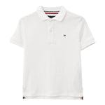 Tommy Hilfiger Polo Mezza Manica Tinta Unita per Bambino KB0KB09333 BIANCO TOMMY HILFIGER 