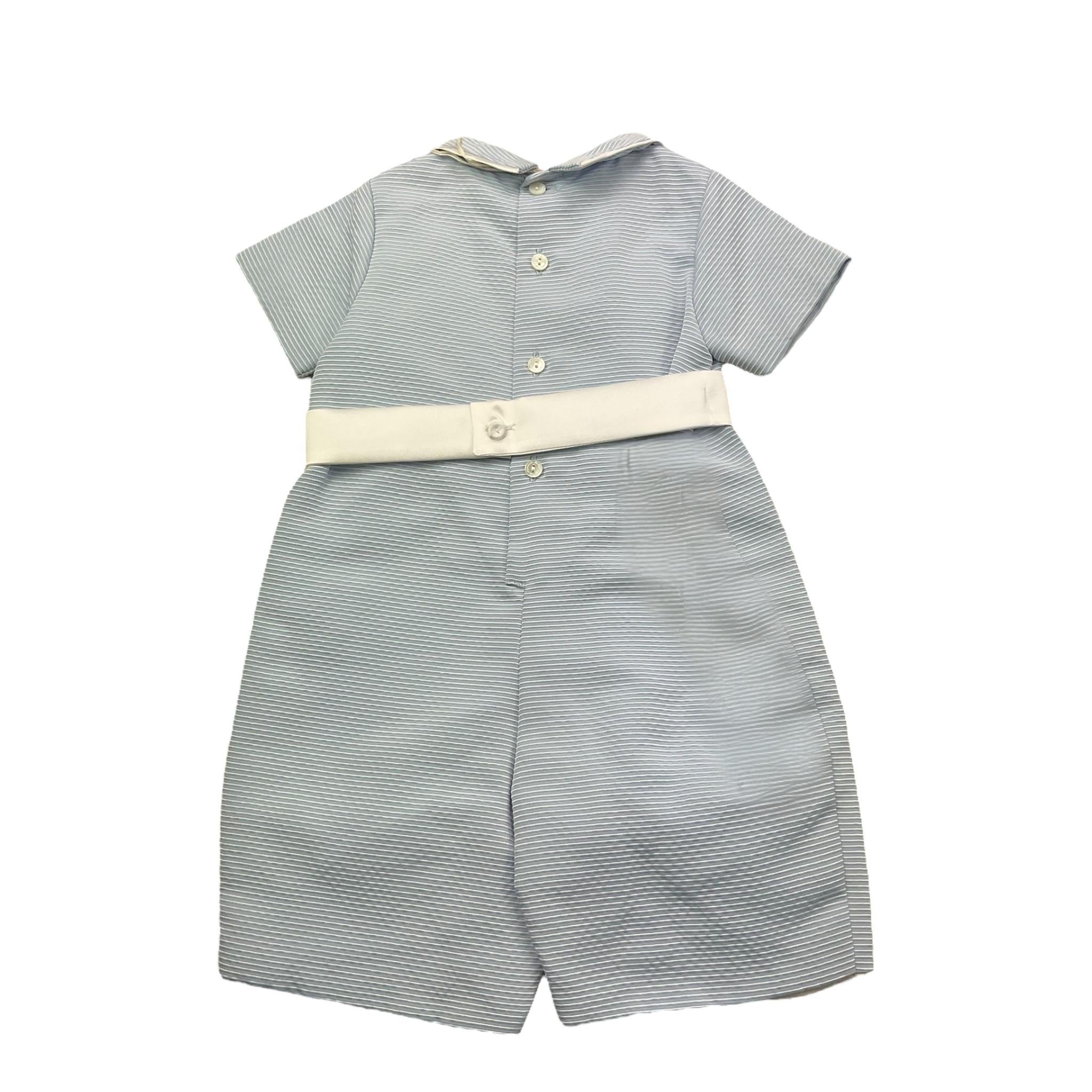 La Stupenderia Pagliaccetto Tinta Unita con Fantasia A Righe per Neonato CBPG53 AZZURRO LA STUPENDERIA 