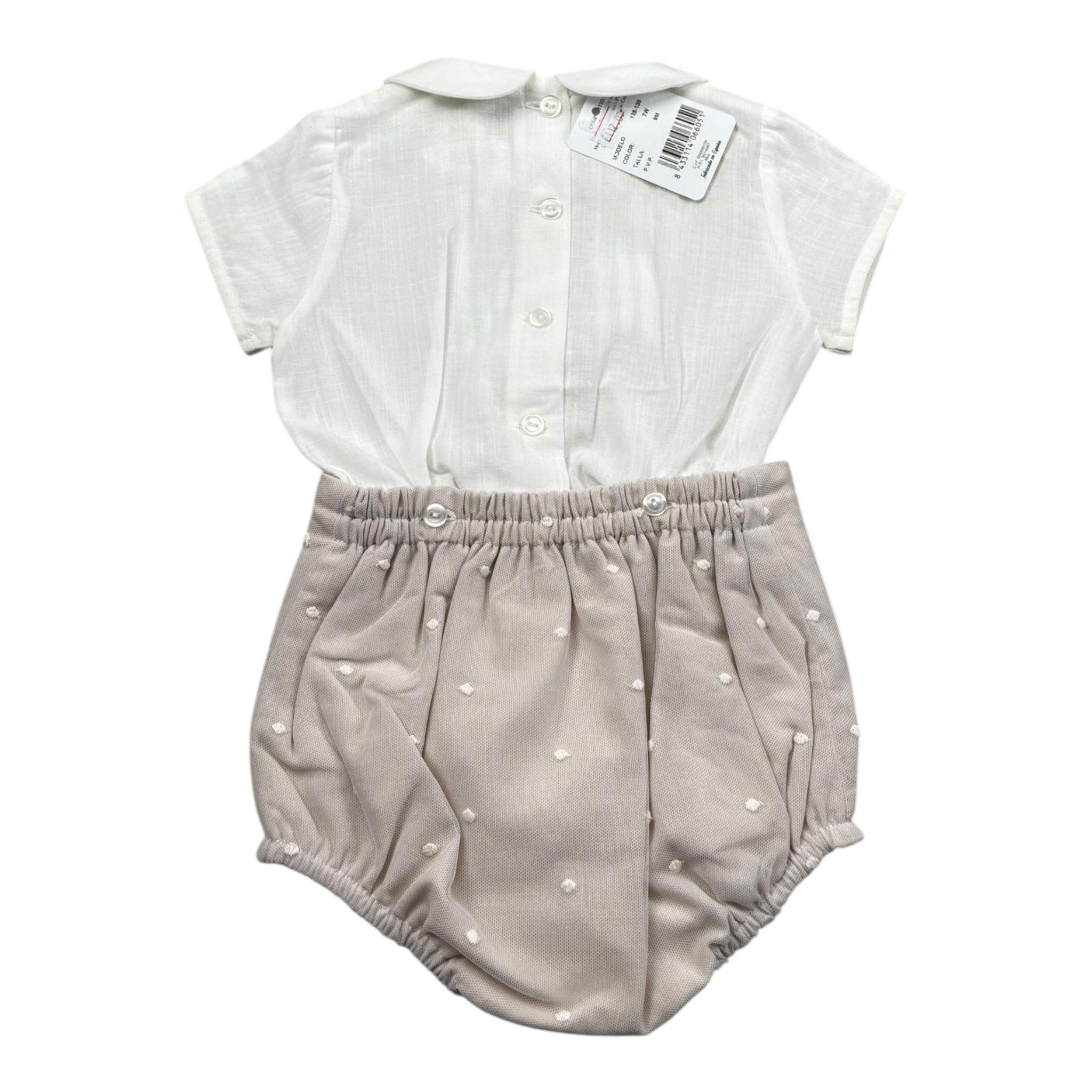 Granlei Completo 2 Pezzi Camicia-Coulotte per Neonato 125130 BIANCO/BEIGE GRANLEI 