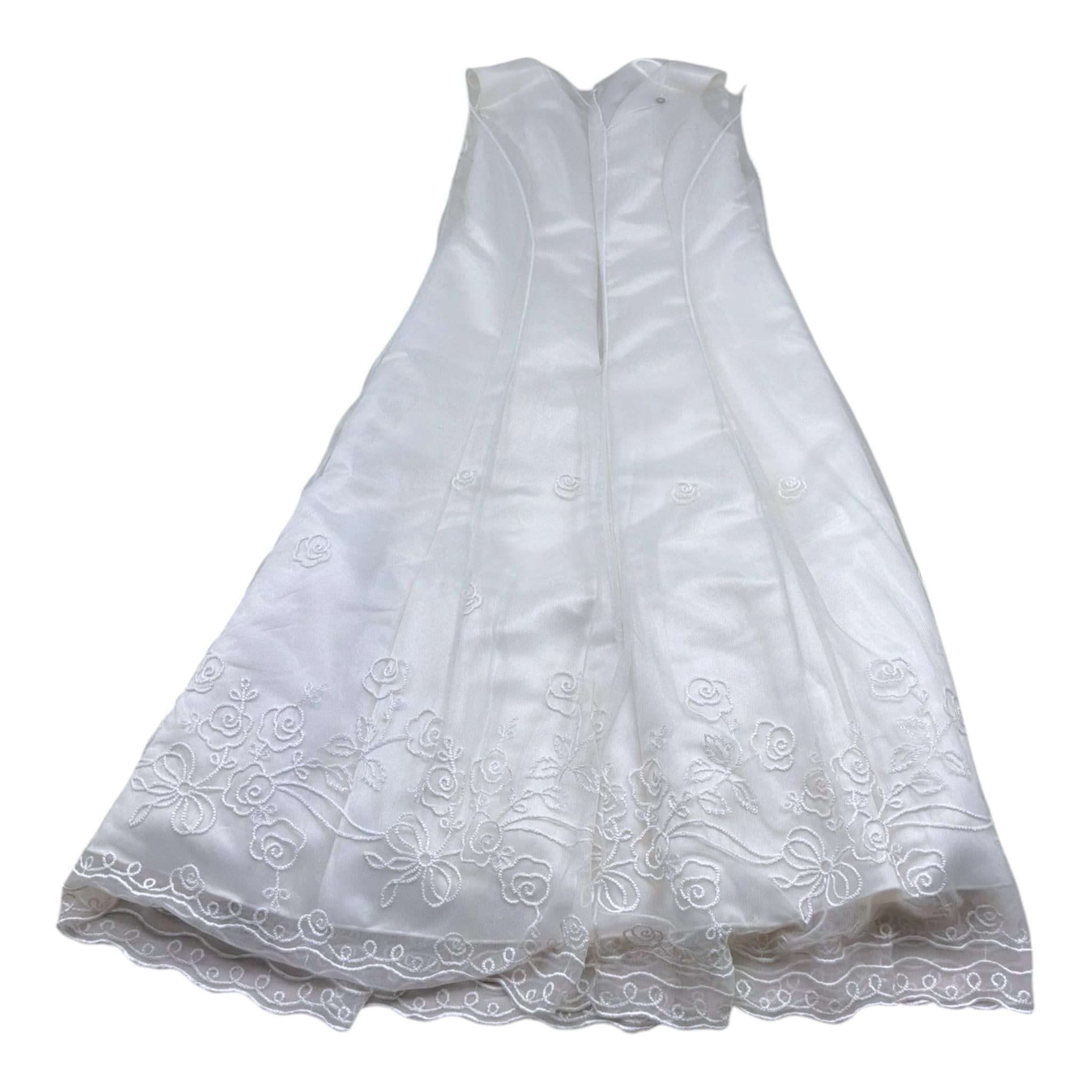 Monnalisa Abito Cerimonia Tinta Unita con Ricami per Bambina 715907 PANNA MONNALISA 