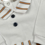 Marlu' Tutina Tinta Unita con Fantasia A Righe per Neonato ES5514 BIANCO MARLU' 