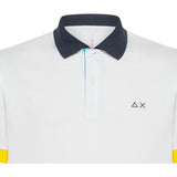 Sun68 Polo Mezza Manica Tinta Unita con Colletto In Contrasto per Bambino A34315 BIANCO SUN68 