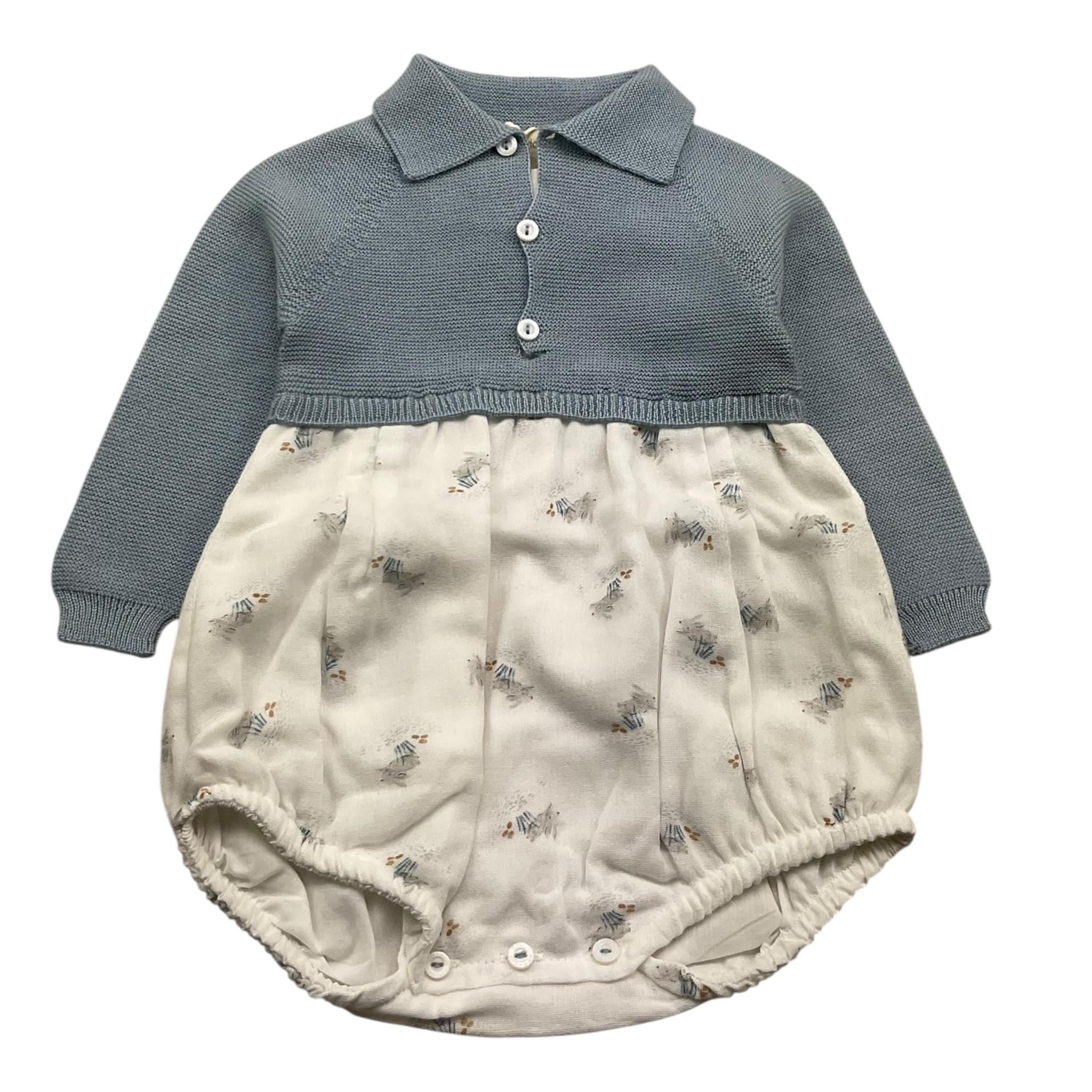 WEDOBLE pagliaccetto bicolore manica lunga Bianco/azzurro per Neonata I2408405 BIANCO/AZZURRO WEDOBLE 