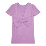 Twinset Abito Mezza Manica Tinta Unita con Fiocco per Bambina 251GJ2QN9 LILLA TWINSET 