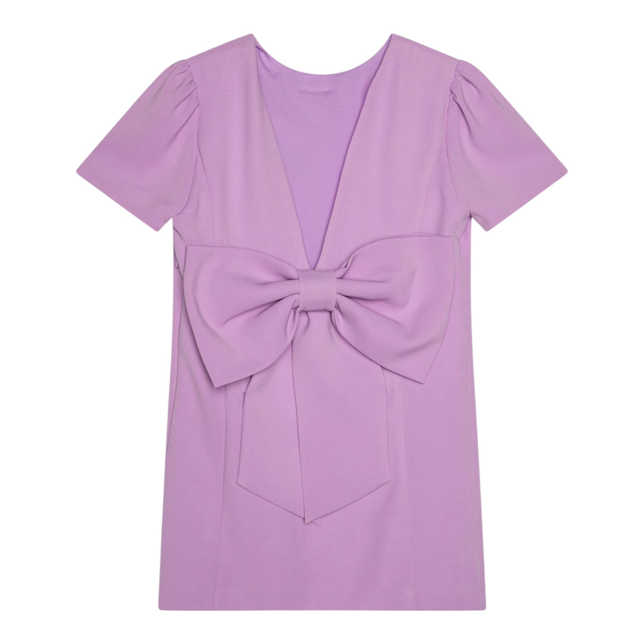 Twinset Abito Mezza Manica Tinta Unita con Fiocco per Bambina 251GJ2QN9 LILLA TWINSET 