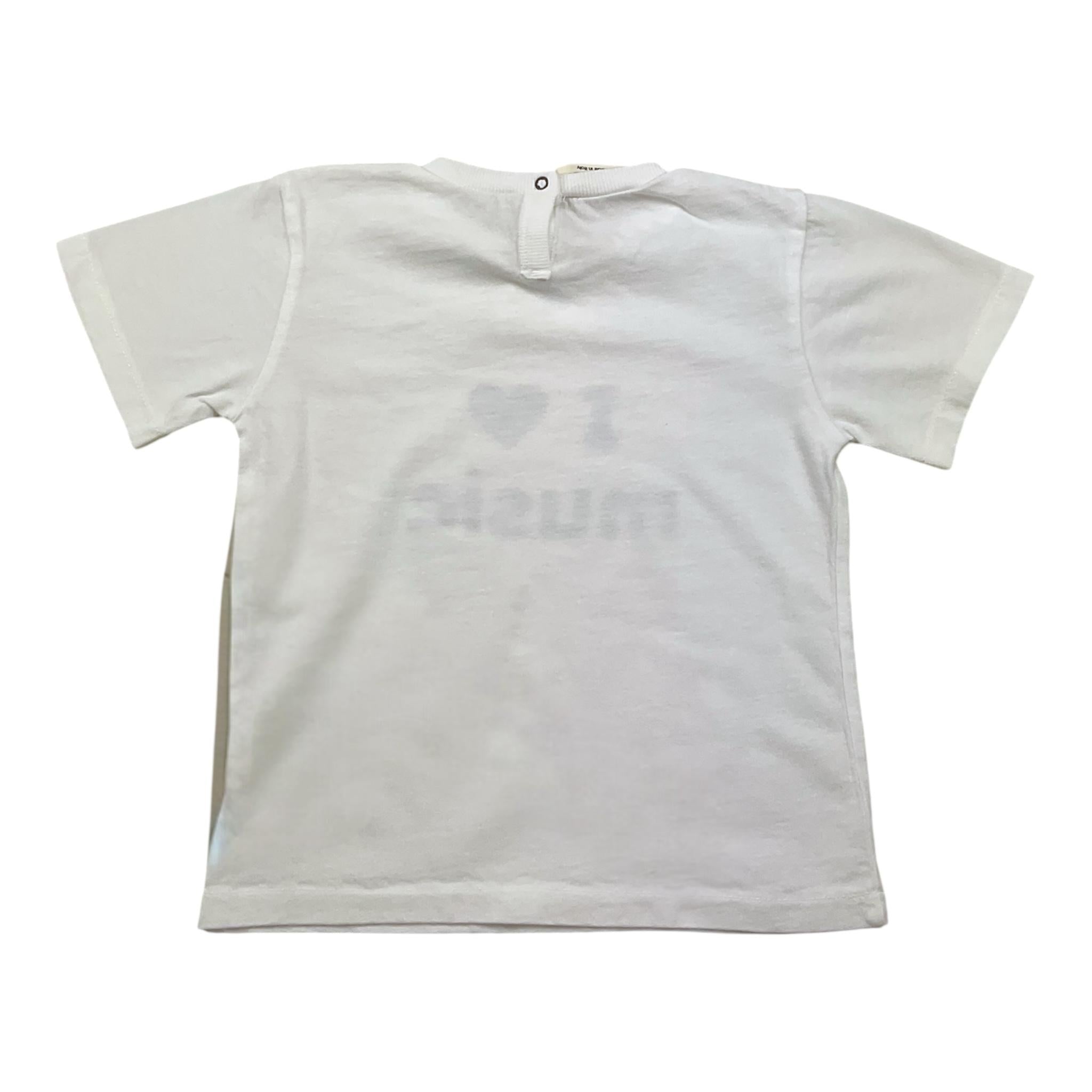 Babe & Tess T-Shirt Girocollo Tinta Unita con Stampa per Neonata 21518156N BIANCO BABE & TESS 