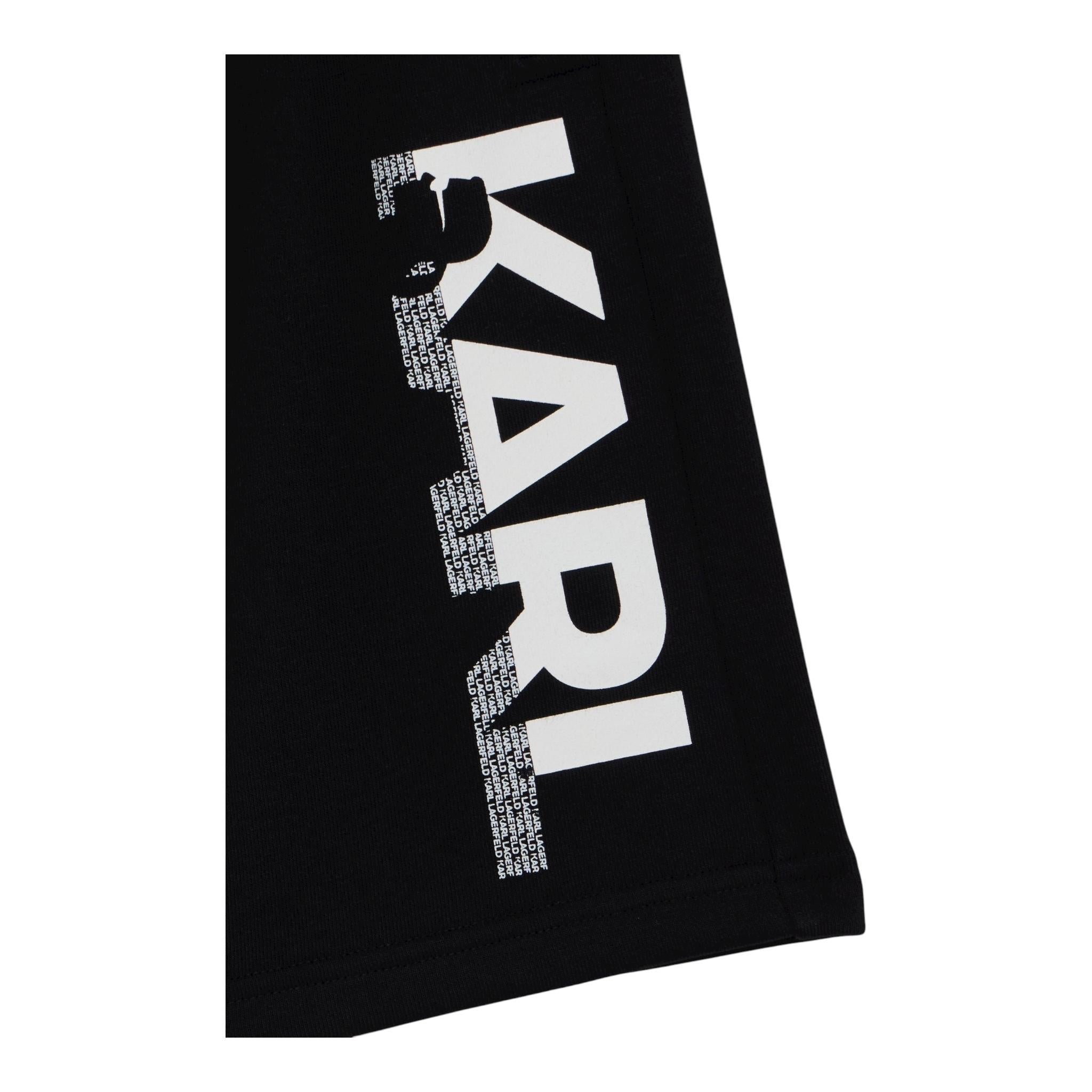 Karl Lagerfeld Bermuda Tuta Tinta Unita con Logo per Bambino Z30413 NERO KARL LAGERFELD 