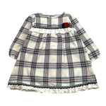 JULIANA abito tinta unita con fantasia a quadri e colletto Bianco per Neonata 24660X BIANCO JULIANA 