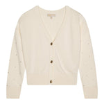 Michael Kors Cardigan tinta unita con Applicazioni Panna per Bambina R30280X PANNA MICHAEL KORS 