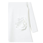 IL GUFO abito manica lunga tinta unita con applicazione Bianco per Bambina A24VL590N0057 BIANCO IL GUFO 