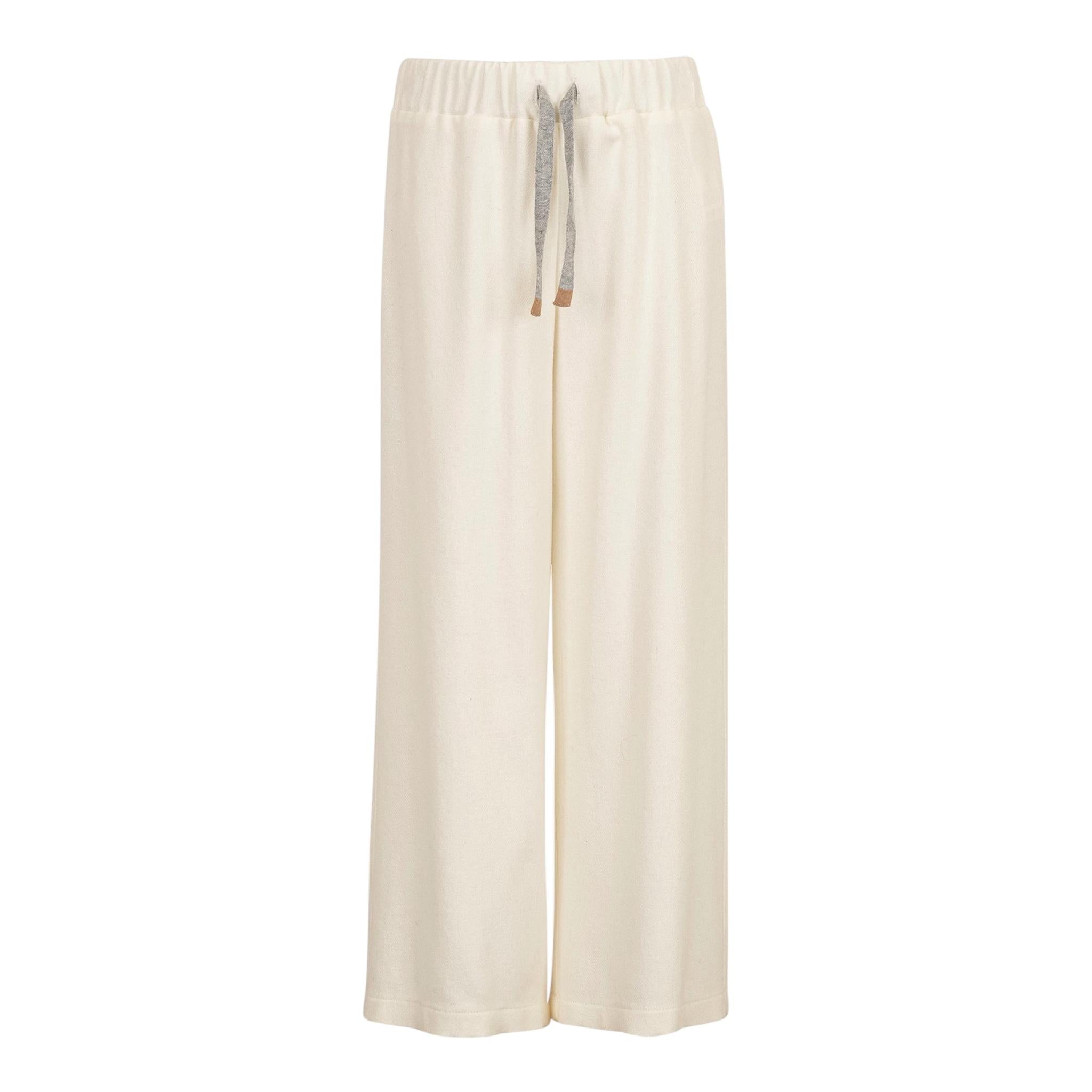 ELEVENTY pantalone tinta unita modello palazzo Panna per Bambina EV6A10 PANNA ELEVENTY 