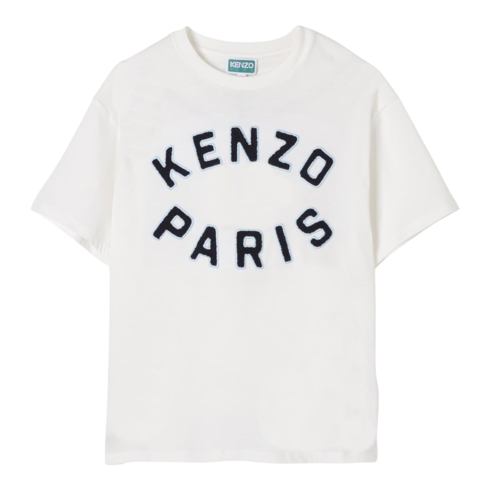 Kenzo T.Shirt Girocollo Tinta Unita con Logo per Neonato K61163N BIANCO KENZO 