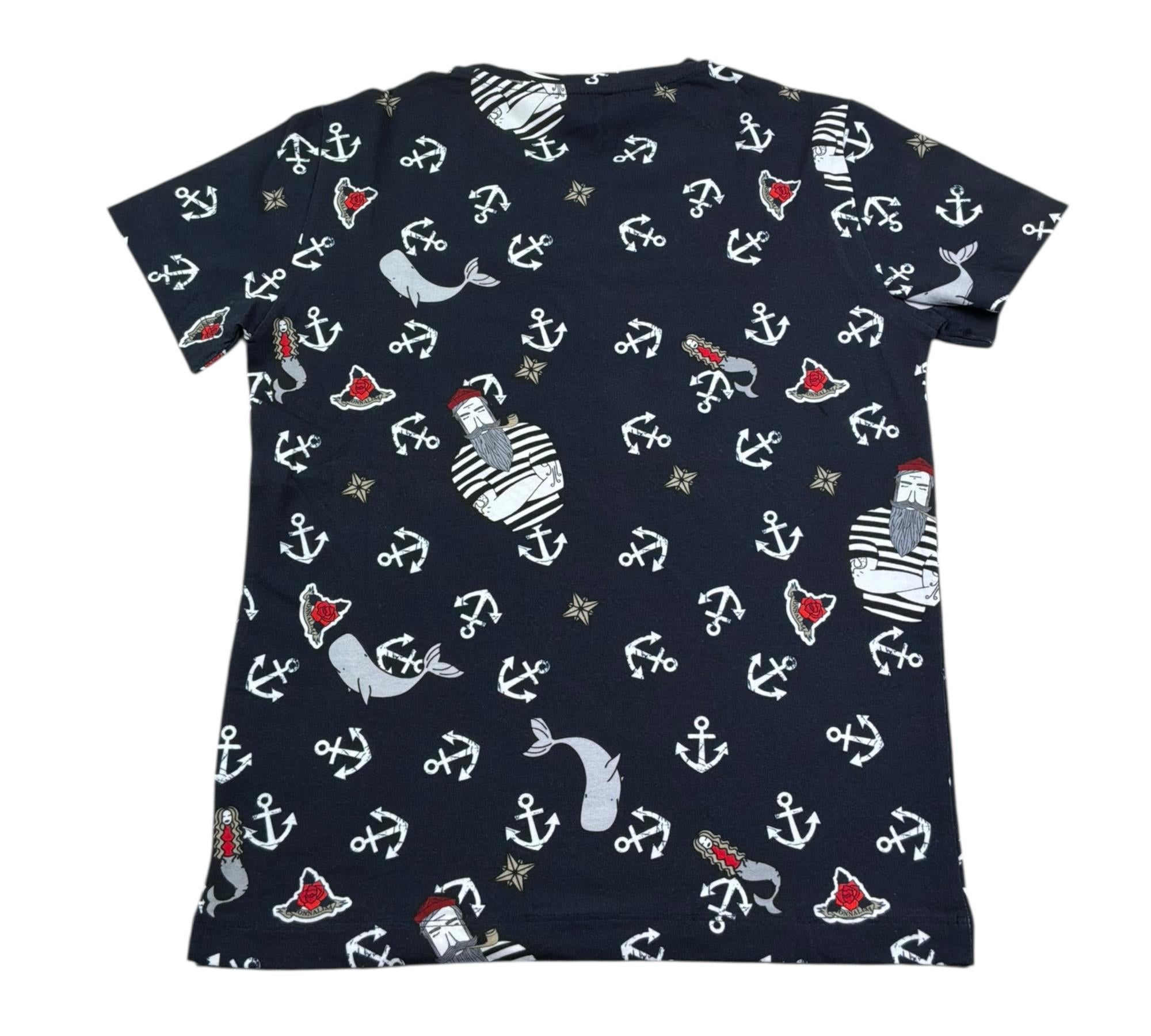 Monnalisa T-Shirt Girocollo Tinta Unita con Stampa per Bambino 253601 BLU MONNALISA 