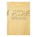 Guess T-Shirt Girocollo Tinta Unita con Applicazione per Bambina J5GI09K6YW4 GIALLO GUESS 