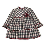 MIRANDA abito tinta unita con fantasia a quadri Bianco per Bambina 360233 BIANCO MIRANDA 