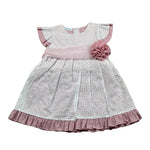 Juliana Abito Mezza Manica Bicolore con Applicazione per Neonata 25139 BIANCO/ROSA JULIANA 