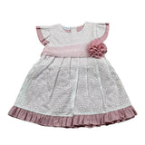Juliana Abito Mezza Manica Bicolore con Applicazione per Neonata 25139 BIANCO/ROSA JULIANA 
