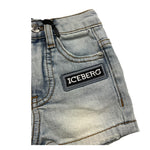 Iceberg Bermuda In Denim Tinta Unita con Girovita Regolabile per Neonato BMICE5100B AZZURRO ICEBERG 